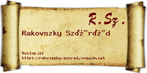 Rakovszky Szórád névjegykártya
